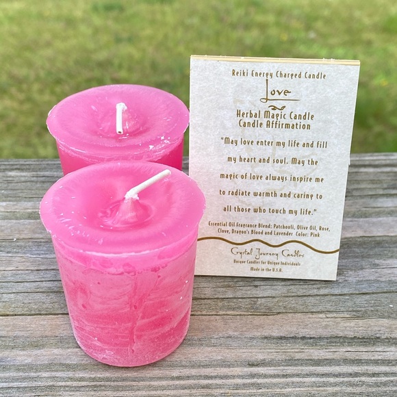 Crystal Journey Accents Love Reiki Votive Candles 2 Pack Crystal Journey Candles Made In Usa